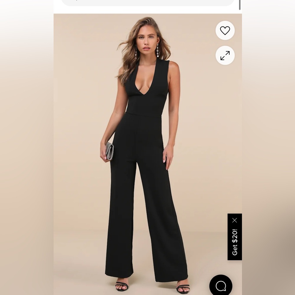 NWT Lulus Thinking Out Loud Black Backless Jumpsuit